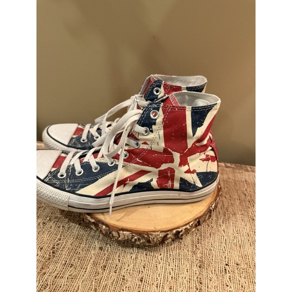 Converse High top Chuck Taylor High Union Jack Flag Sneakers Unisex M-11 Rare - Picture 4 of 16